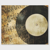 ヴィンテージミュージカル背景 ラッピングペーパー (フラット)