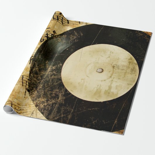 ヴィンテージミュージカル背景 ラッピングペーパー (アンロールド)