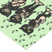 ヴィンテージミュージシャン黒猫ミュージックノート ショートテーブルランナー (コーナー)