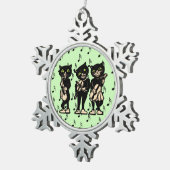 ヴィンテージミュージシャン黒猫ミュージックノート スノーフレークピューターオーナメント (右)