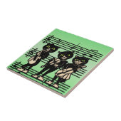 ヴィンテージミュージシャン黒猫ミュージックノート タイル (側面)