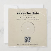 ヴィンテージミュージックアルバムカバー結婚式の日付を保存 セーブザデート (裏面)