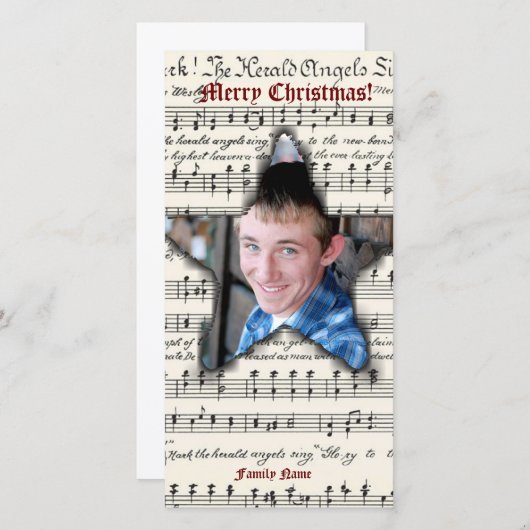 ヴィンテージミュージックウエスタンスターフォトクリスマスカード シーズンカード (正面/裏面)