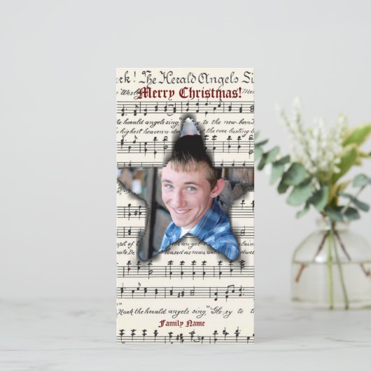 ヴィンテージミュージックウエスタンスターフォトクリスマスカード シーズンカード (スタンド正面)