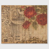 ヴィンテージミュージックカバー&バラシャビーシック ラッピングペーパー (フラット)