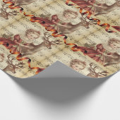 ヴィンテージミュージックガールとクリスマストナカイ ラッピングペーパー (角)