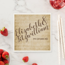 ヴィンテージミュージックグリーンナプキン スタンダードランチョンナプキン