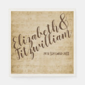 ヴィンテージミュージックグリーンナプキン スタンダードランチョンナプキン (正面)