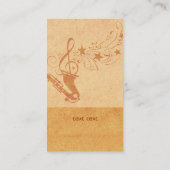 ヴィンテージミュージックサクソフォンホーンミュージカル楽器 名刺 (裏面)