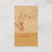 ヴィンテージミュージックサクソフォンホーンミュージカル楽器 名刺 (裏面)