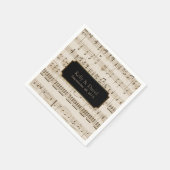 ヴィンテージミュージックシーエレガントトの結婚ミュージカル スタンダードカクテルナプキン (角)