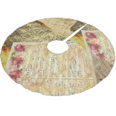 ヴィンテージミュージックシートバラクリスマスツリースカート ブラッシュドポリエステルツリースカート (アングル)