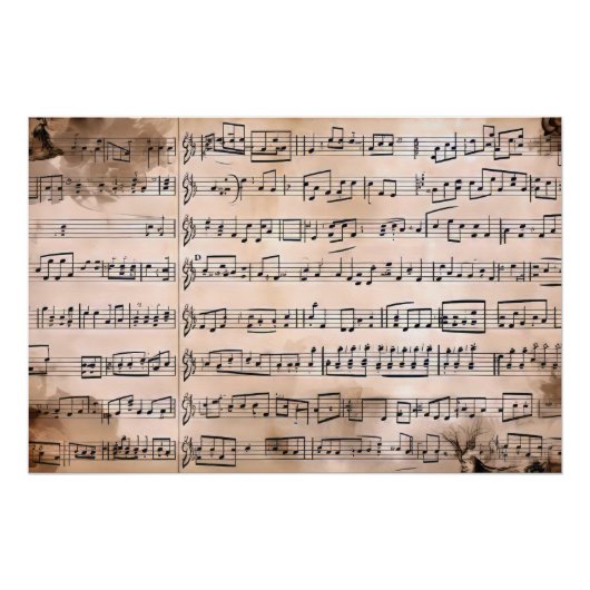 ヴィンテージミュージックシート ポスター (正面)