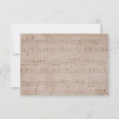 ヴィンテージミュージックシート&レースウェディングRSVPカスタム 出欠カード (裏面)