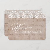 ヴィンテージミュージックシート&レースマイブリーズメイド招待状 招待状 (正面/裏面)