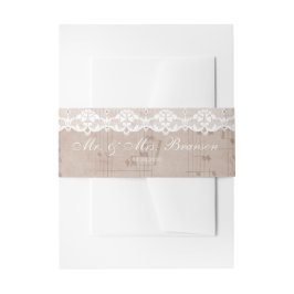 ヴィンテージミュージックシー結婚ト&レース 招待状ベリーバンド