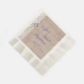 ヴィンテージミュージックシー結婚ト&レース 縁ありランチョンナプキン