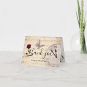 ヴィンテージミュージックノートエレガントな結婚式サンキューカード サンキューカード (正面)