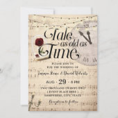 ヴィンテージミュージックノートバラドームフェアリータ結婚ーレ 招待状 (正面)