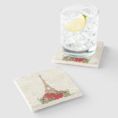 ヴィンテージミュージックパリクリスマスストーンコースター ストーンコースター (横)