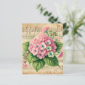 ヴィンテージミュージックピンク&グリーンアジサイのスクラップブック (スタンド正面)