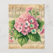 ヴィンテージミュージックピンク&グリーンアジサイのスクラップブック (正面)