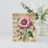 ヴィンテージミュージックピンク&グリーンサンフラワースクラップブック (スタンド正面)