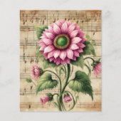 ヴィンテージミュージックピンク&グリーンサンフラワースクラップブック (正面)