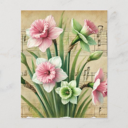 ヴィンテージミュージックピンク&グリーンダフォジルスクラップブック (正面)