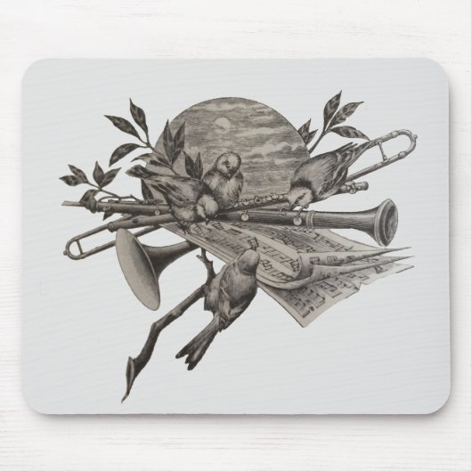 ヴィンテージミュージックラバーミュージカルバンド楽器 マウスパッド (正面)
