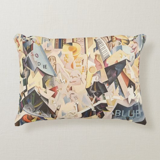 ヴィンテージミュージック、アールデコジャズ、ラプソディinブルー アクセントクッション (正面)