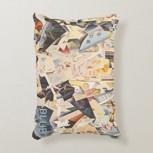 ヴィンテージミュージック、アールデコジャズ、ラプソディinブルー アクセントクッション (正面(垂直))