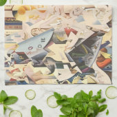 ヴィンテージミュージック、アールデコジャズ、ラプソディinブルー キッチンタオル (折り畳み)