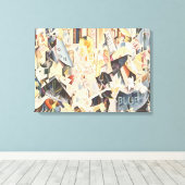 ヴィンテージミュージック、アールデコジャズ、ラプソディinブルー キャンバスプリント (インサイチュ (ウッドフロア))