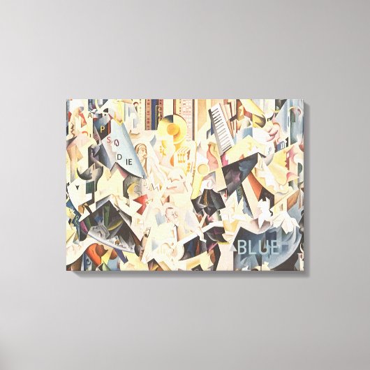 ヴィンテージミュージック、アールデコジャズ、ラプソディinブルー キャンバスプリント (正面)