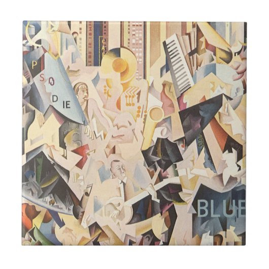 ヴィンテージミュージック、アールデコジャズ、ラプソディinブルー タイル (正面)