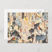 ヴィンテージミュージック、アールデコジャズ、ラプソディinブルー ポストカード (正面/裏面)