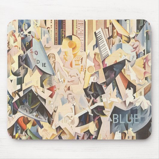 ヴィンテージミュージック、アールデコジャズ、ラプソディinブルー マウスパッド (正面)