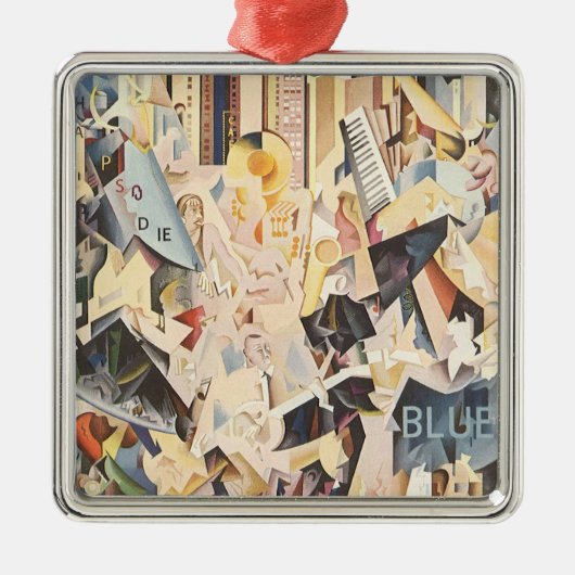 ヴィンテージミュージック、アールデコジャズ、ラプソディinブルー メタルオーナメント (正面)