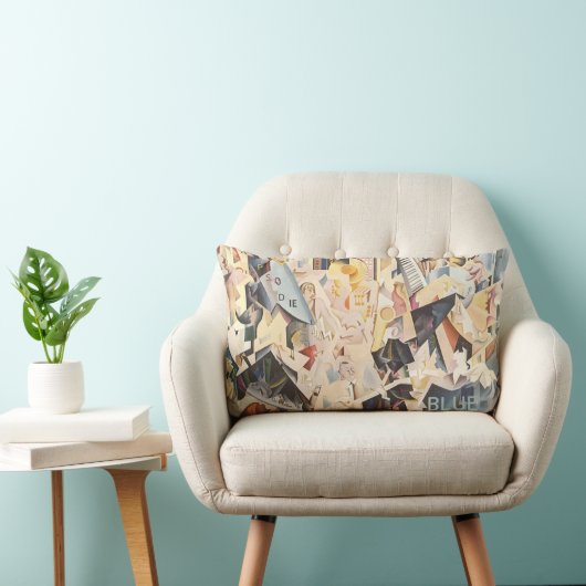 ヴィンテージミュージック、アールデコジャズ、ラプソディinブルー ランバークッション (椅子)