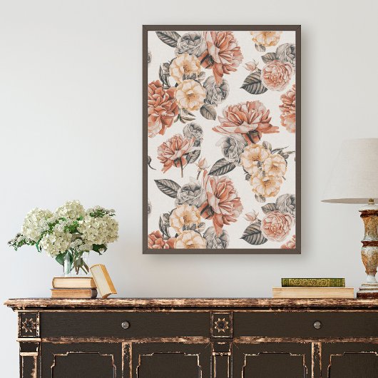 ヴィンテージミュートされたフローラの切り離しティッシュペーパー 薄葉紙