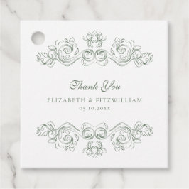 ヴィンテージミュートされた華美緑のフレームありがとう フェイバータグ