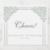 ヴィンテージミュートされた華美緑のフレーム応援 ビールラベル (シングルラベル)