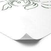 ヴィンテージミュートされた華美緑のフレ結婚ームの歓迎 ポスター (角)