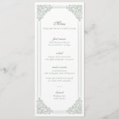 ヴィンテージミュート緑の結婚フレームのメニュー+ありがとうございます メニュー (正面)