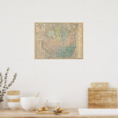 ヴィンテージミラノの地図ポスター ポスター (キッチン)