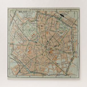 ヴィンテージミラノの地図（1911年） ジグソーパズル