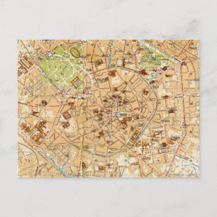 ヴィンテージミラノの地図(1914年) ポストカード
