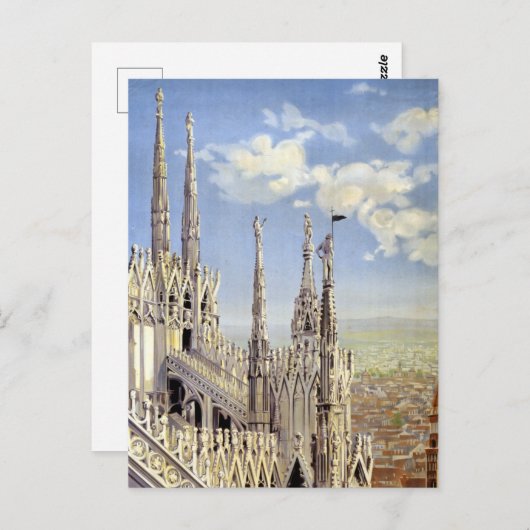ヴィンテージミラノイタリア旅行はがき ポストカード (正面/裏面)