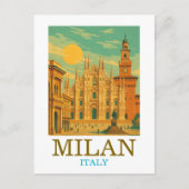 ヴィンテージミラノイタリア | レトロドゥオモ ポストカード (正面)